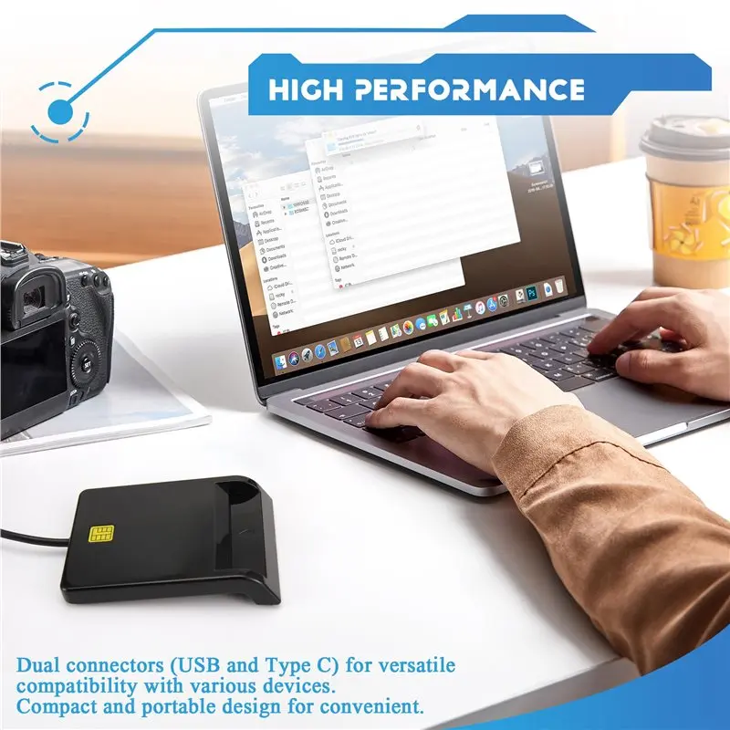 قارئ AB47-CAC USB C، قارئ بطاقات CAC USB/Type C موصل مزدوج، USB-A الوصول المشترك CAC، لنظام التشغيل Windows 10/11، Mac OS 10.15، Linux #6