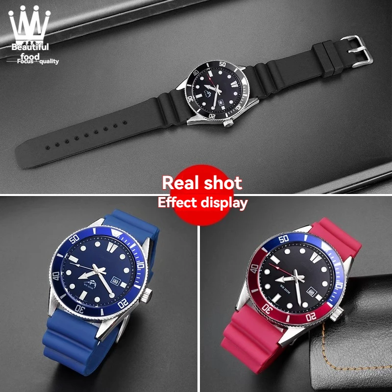 

For Casio Diving Watch Swordfish MDV-106 MTP-VD01 MDV-107 efr-303l Series Resin Silicone Strap Green 22mm Water Proof Watchband