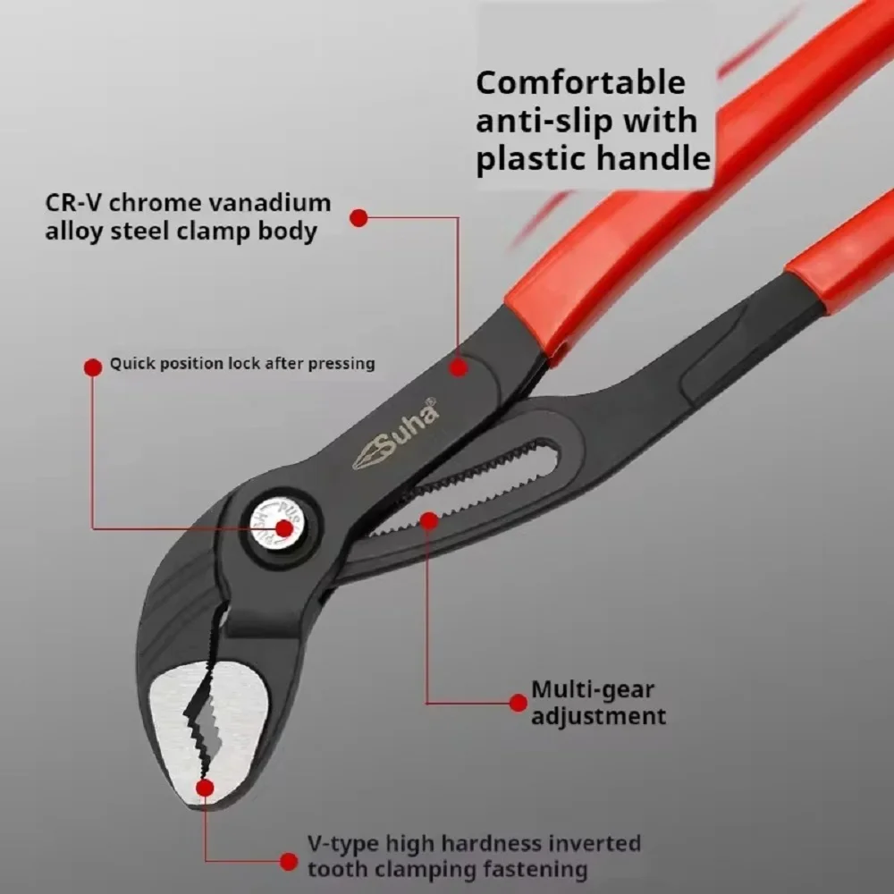 7/10/12 Inches Pipe Wrench Plumbing Clamp Pliers Adjustable Large Opening Heavy-Duty Pliers Professional Repair Tools