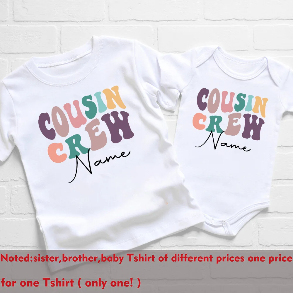 Personalized Cousin Crew Shirt Family Matching Cousins T-shirt New To The Cousin Crew Outfit Child Summer Tee Tops Baby Romper