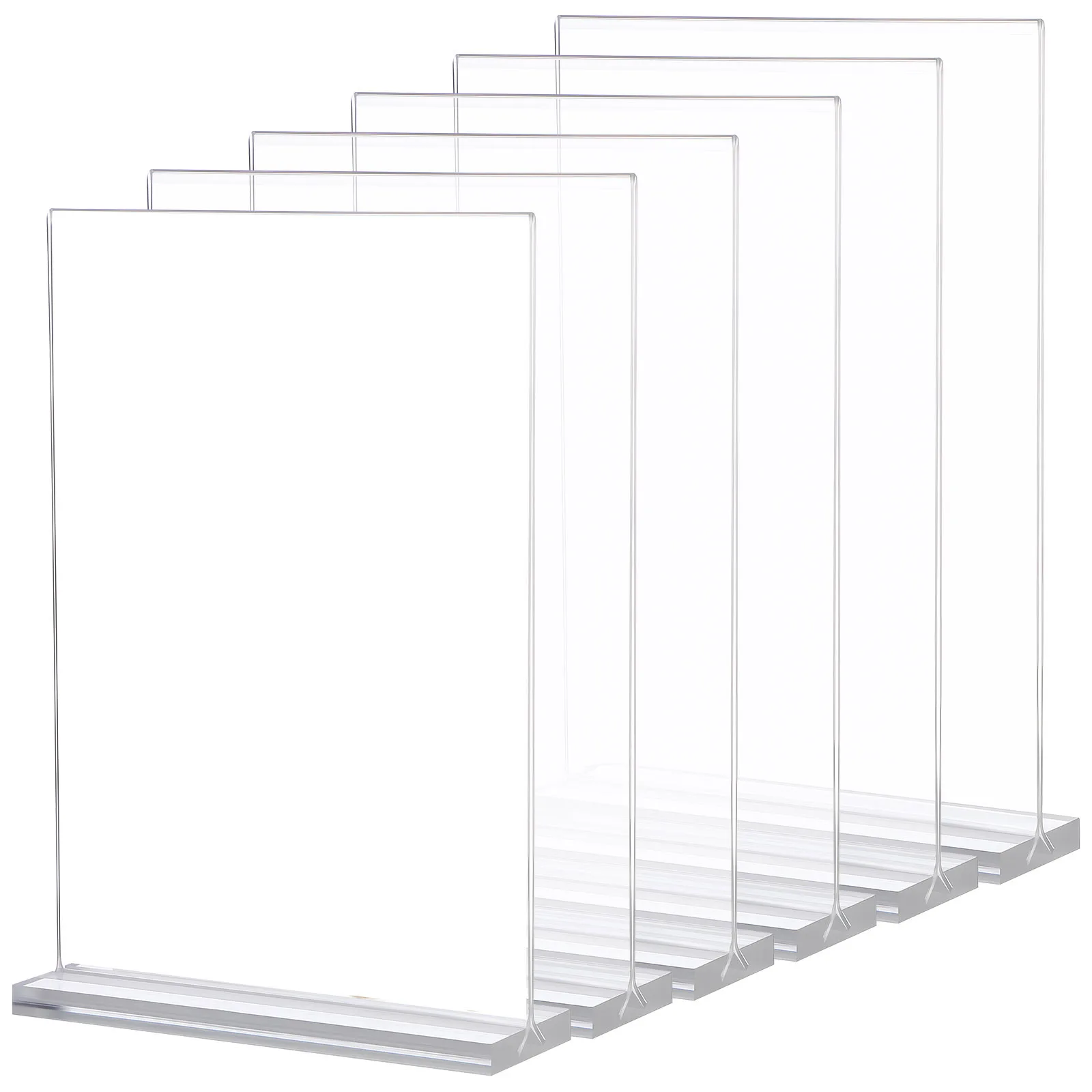 

6 Pcs Acrylic Card Desk Sign Holder Pull Paper Display Stand Document Desktop Booklet