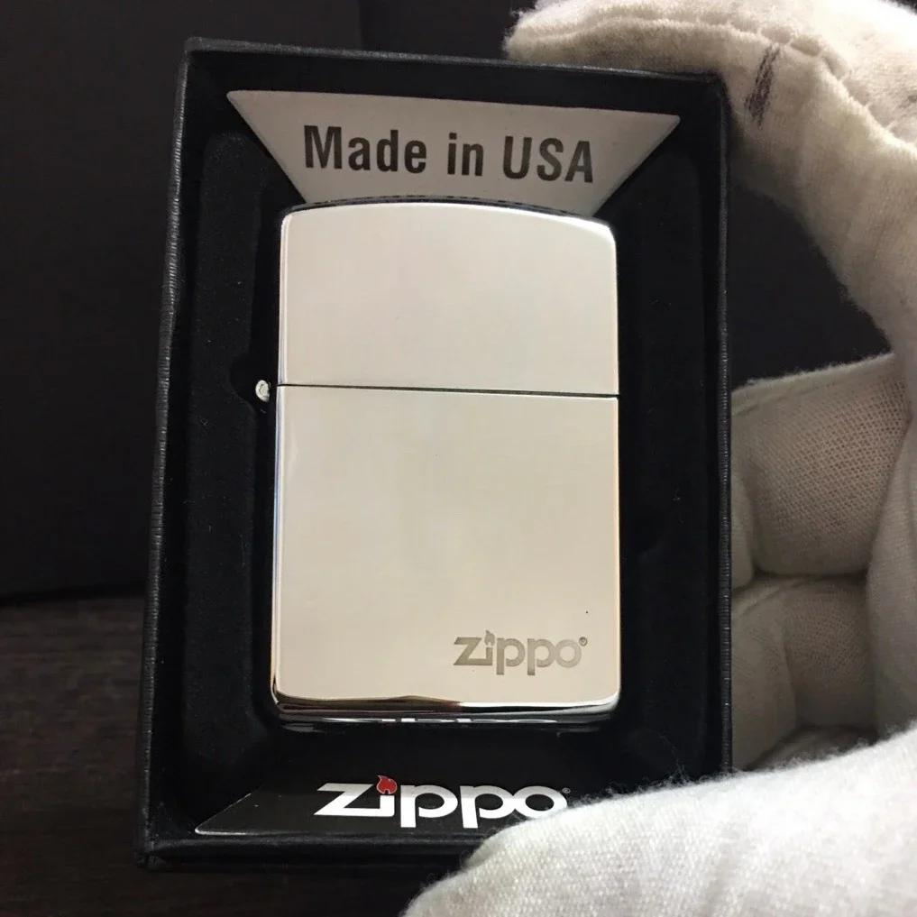 Mechero Zippo blanco Ice a prueba de viento, colección en caja