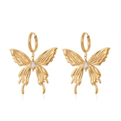 Europe and the United States style stainless steel butterfly earrings for women's fashion charm party best jewelry