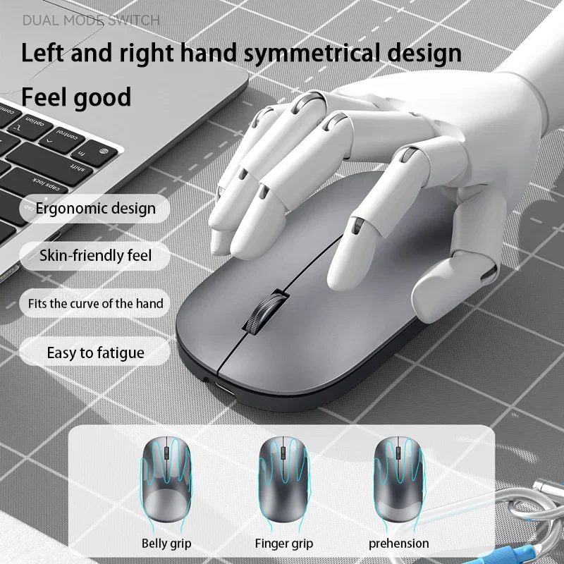 Xiaomi sem fio bluetooth mouse modo duplo dpi ajustável 2.4g tipo-c recarregável silencioso ergonômico morandi portátil escritório mouse