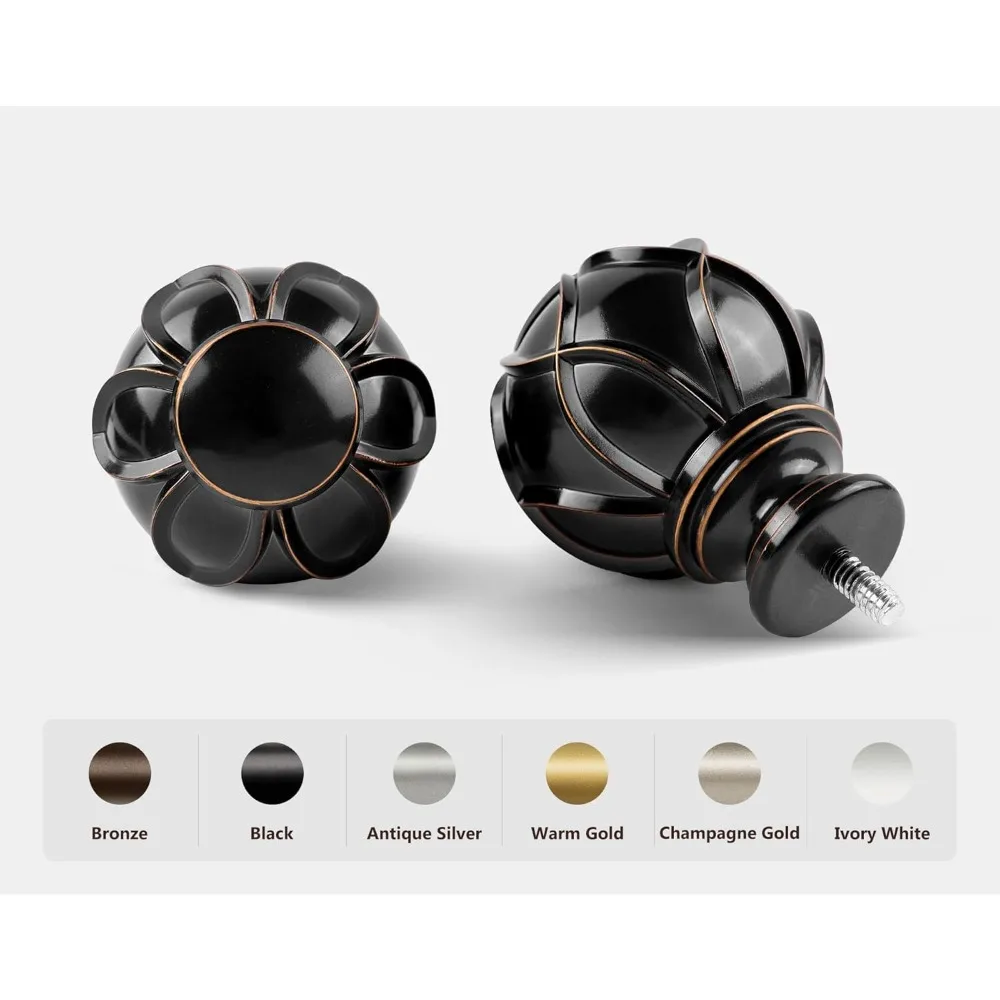 KAMANINA Heavy-Duty 7/8 Inch Adjustable Curtain Rod, Extendable from 72 to 144 Inches for Windows