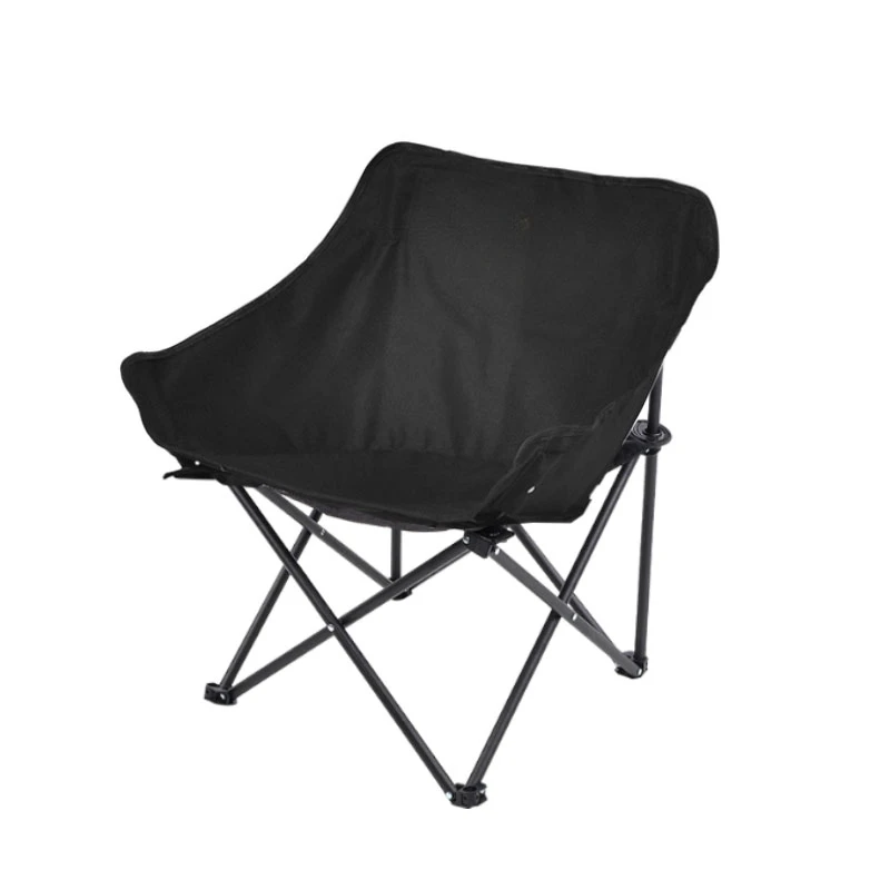 

Outdoor moon chair camping comfortable gathering folding chair portable large black wind outdoor chair