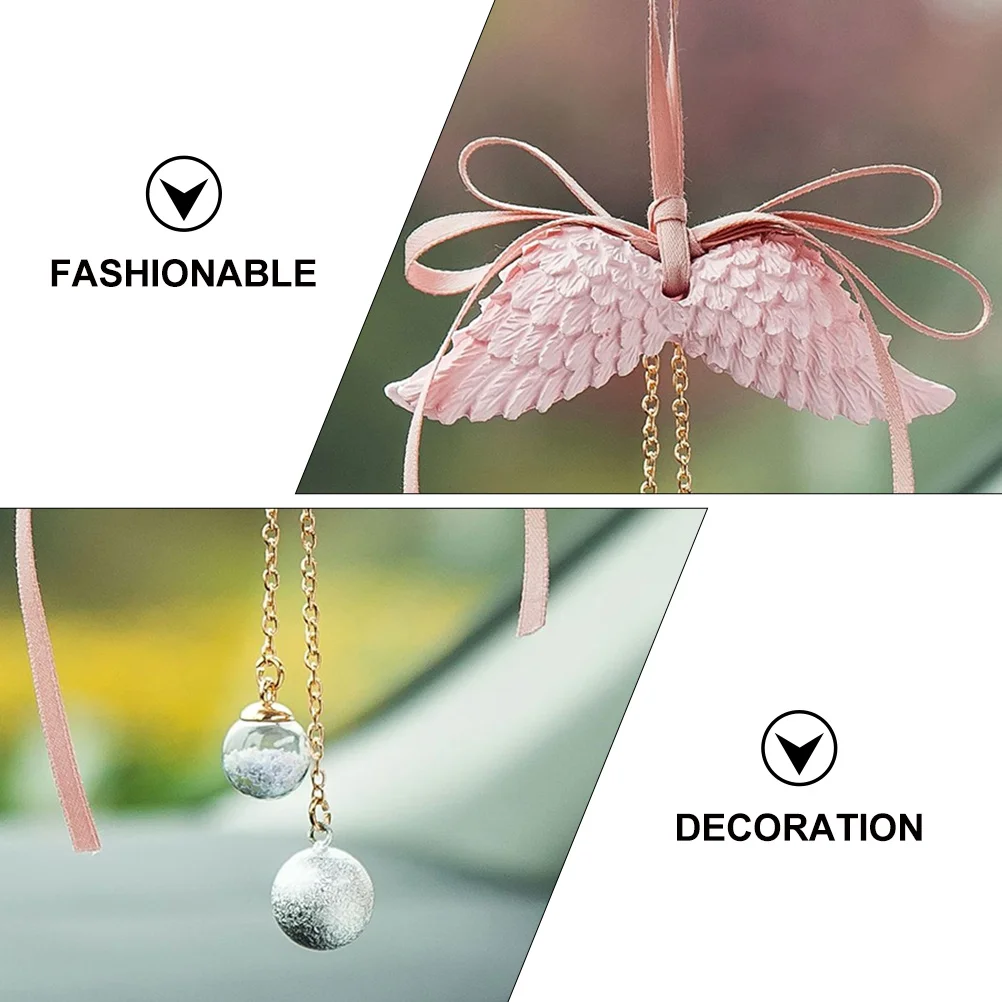 

Luxury Angel Wing Perfume Pendant Fragrance Hanging Decor Rearview Mirror Vanilla Scented Air Freshener Universal Fit 3D Design