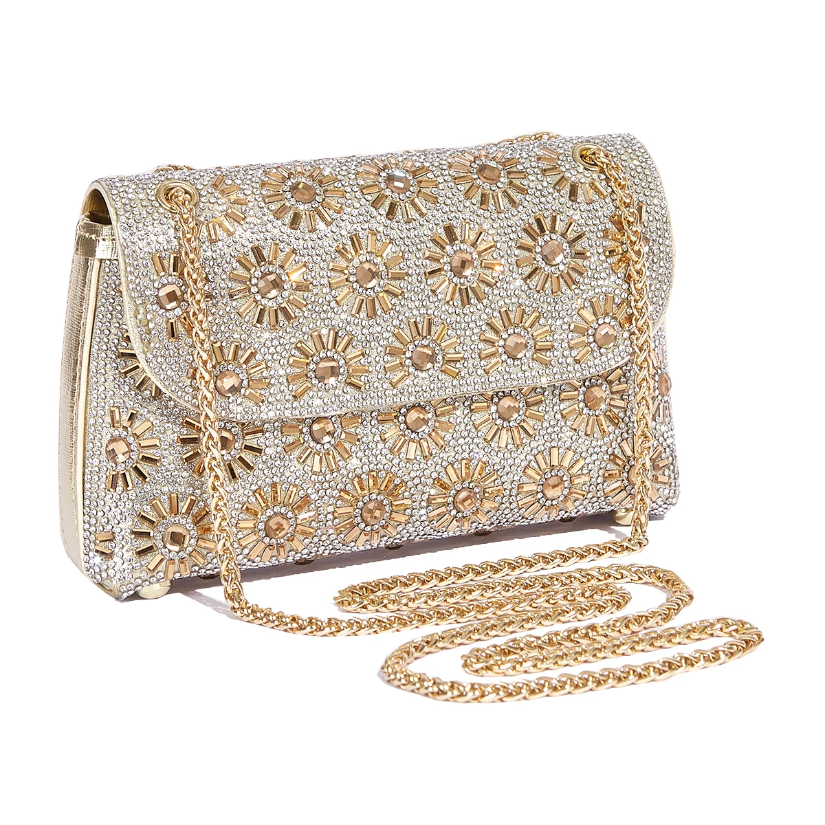 2023 New Shoulder Bag Women\'s Rhinestone Evening Bag Fashion Shiny Party Handbag Casual Clutch Square Purse