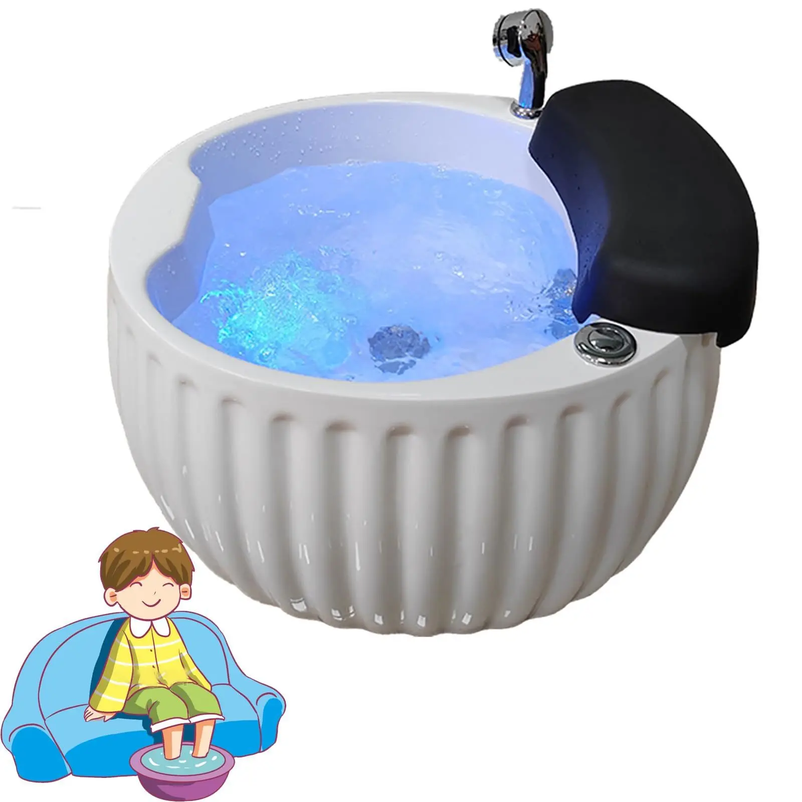 New Bubble Bath Bucket Foot Spa Basin with Wave Massage for Home Use