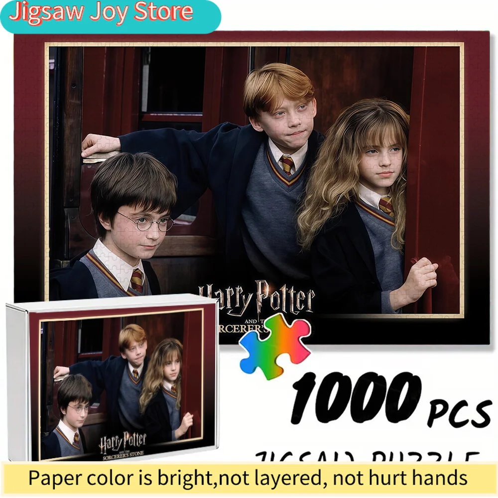 

Warner Bros. Seamless Jigsaw Puzzle Z10.31-128, Philosopher's Stone Trio Hogwarts Train Scene Design, Durable Thickened DIY Pu