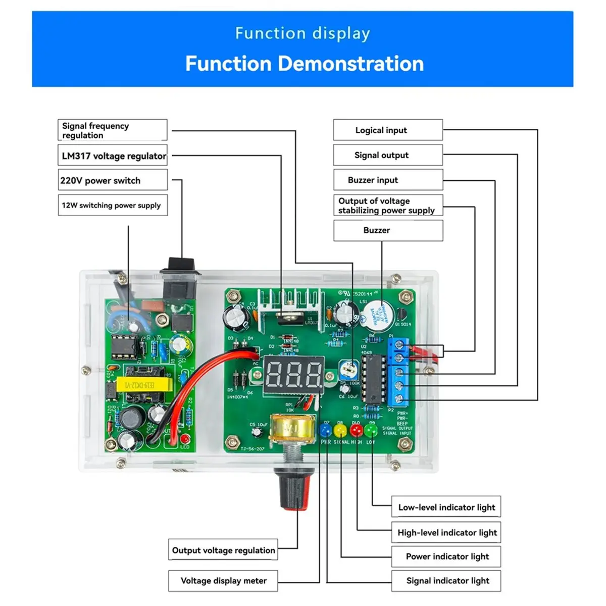Dynamic Digital Display Adjustable Switching Power Supply Kit LM317 DC Regulated Power Supply Electronic DIY Soldering Kit