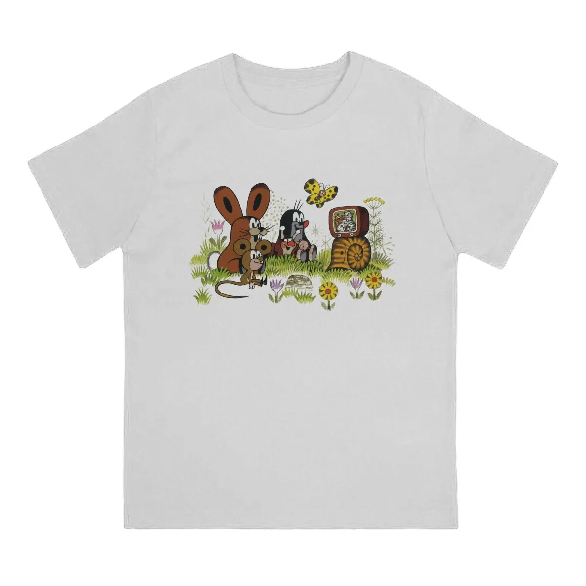 Watch TV Together Krtek The Mole T Shirt Grunge O-Neck TShirt Harajuku Clothes