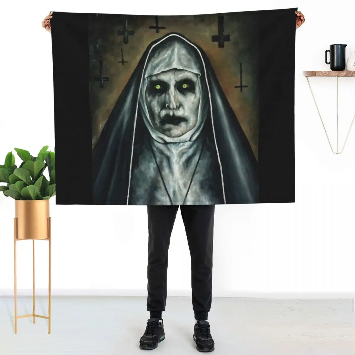 Ed Warren-NUN Throw Blanket Hair wednesday halloween Decoratives Heavy Plaid Blankets