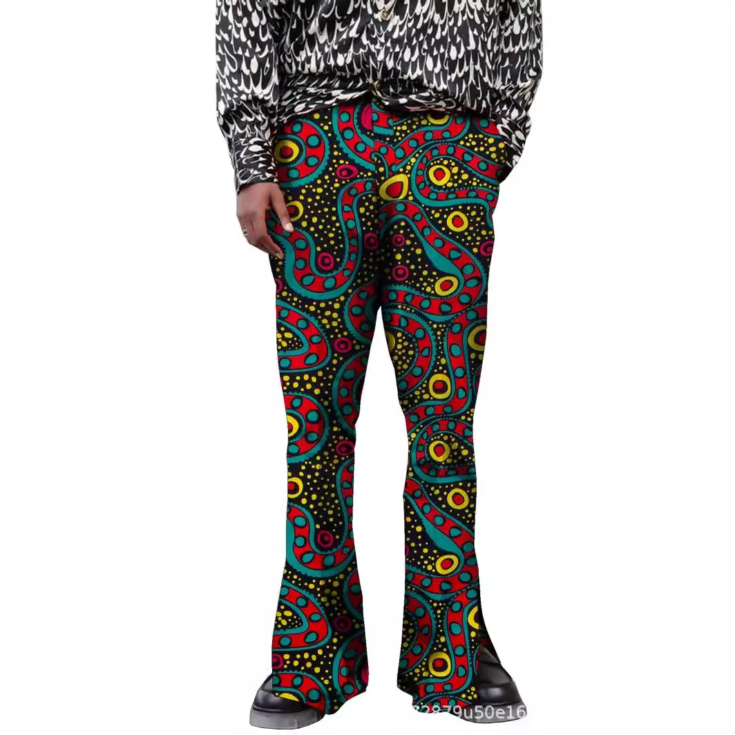 2025 African Print Men's Long Pants - Ankara Casual Flared Pants - Western Hip-hop Printed Pants  Streetwear Men S-5XL