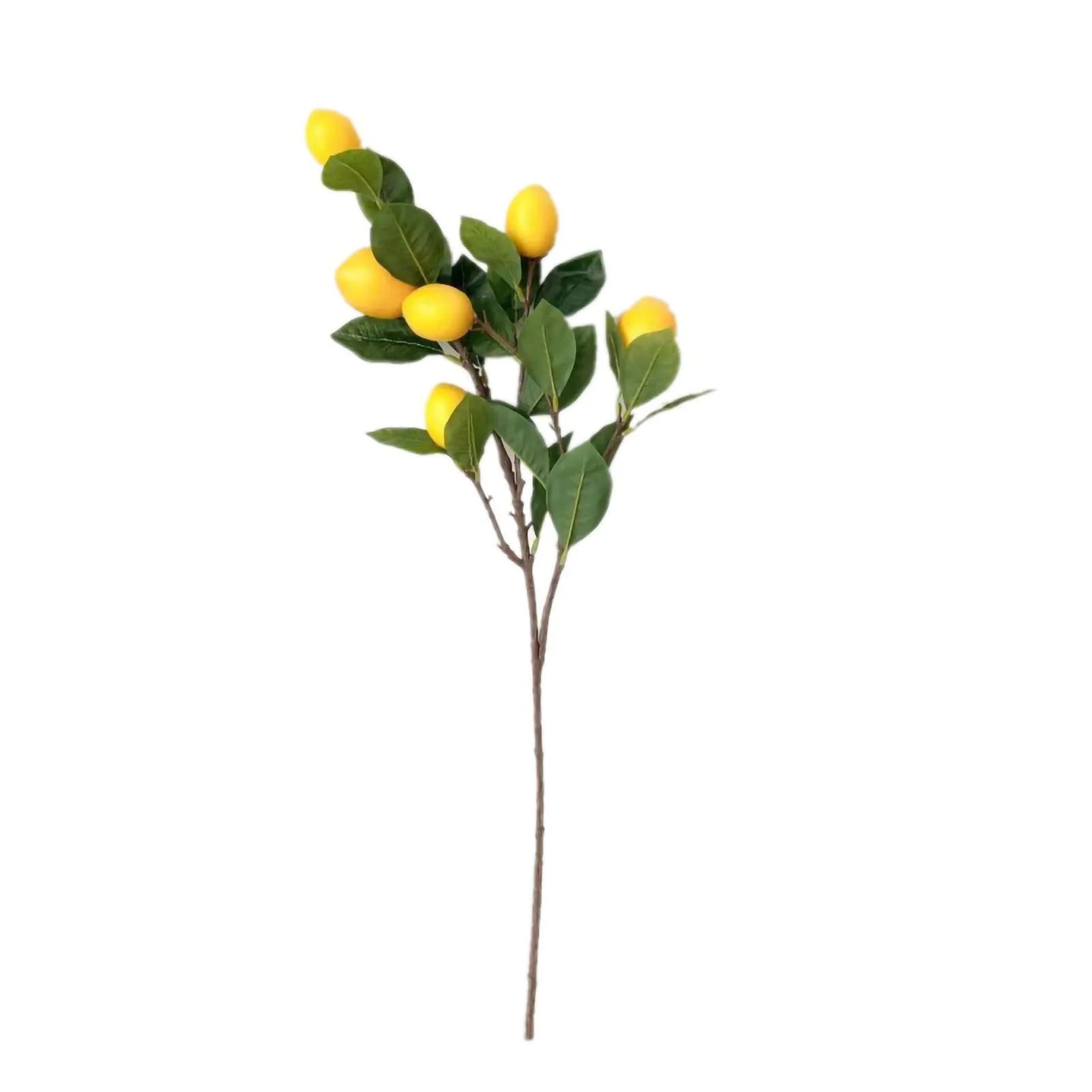 65cm Artificial Lemon Branch Yellow Lemon Long Branches Leaves Green Plant For Living Room Model Room Decoration