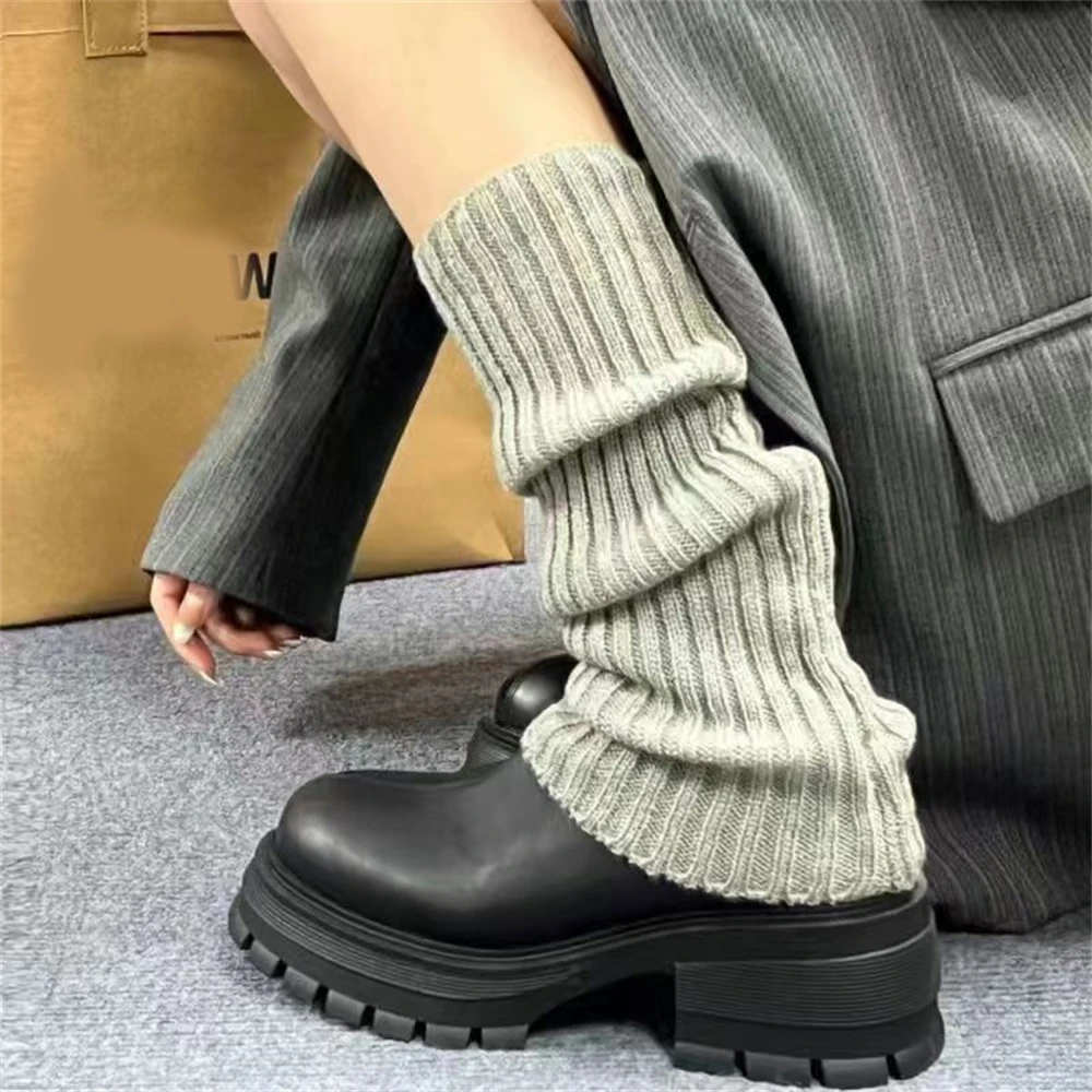 Capa de perna tricotada para meninas, Meia JK Lolita, Aquecedor de perna para mulheres Y2K, Cozy Chic Crochet Boot Cuffs, casual, quente, outono, inverno