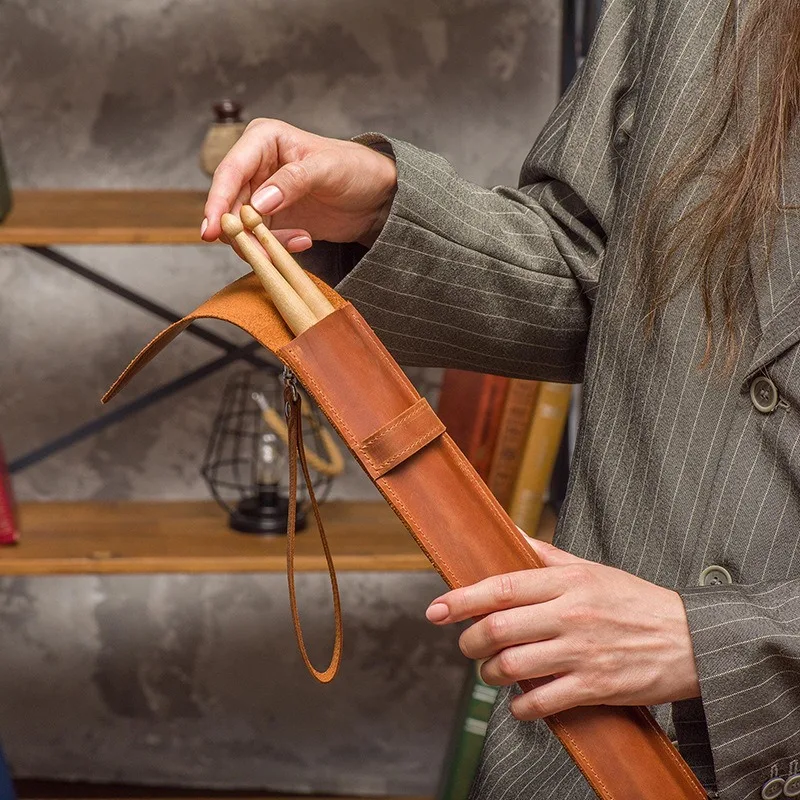 

Кожаный чехол для музыкальных инструментов, барабанная палочка, сумка для хранения