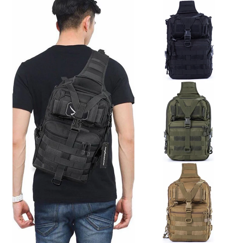 900D Tactical Shoulder Bag 20L Sling Backpack Outdoor Chest Bag Molle Camping Cycling Trekking Fishing Hiking EDC Backpack