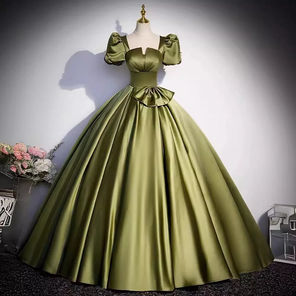 

Customized Ball Gown Quinceanera Dresses Puff Sleeves With Bow Prom Birthday Party Gowns Formal robes de soirée