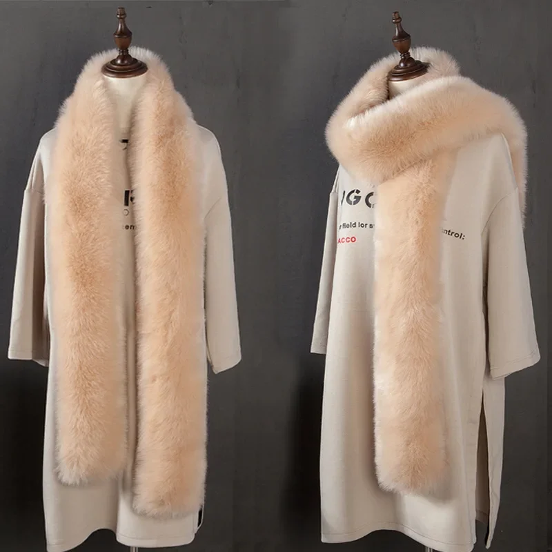180cm Super Long Faux Fox Fur Scarf Winter Women Scarf Cosplay Warm Fashion Decor Fluffy Shawl Wrap Luxury Scarf