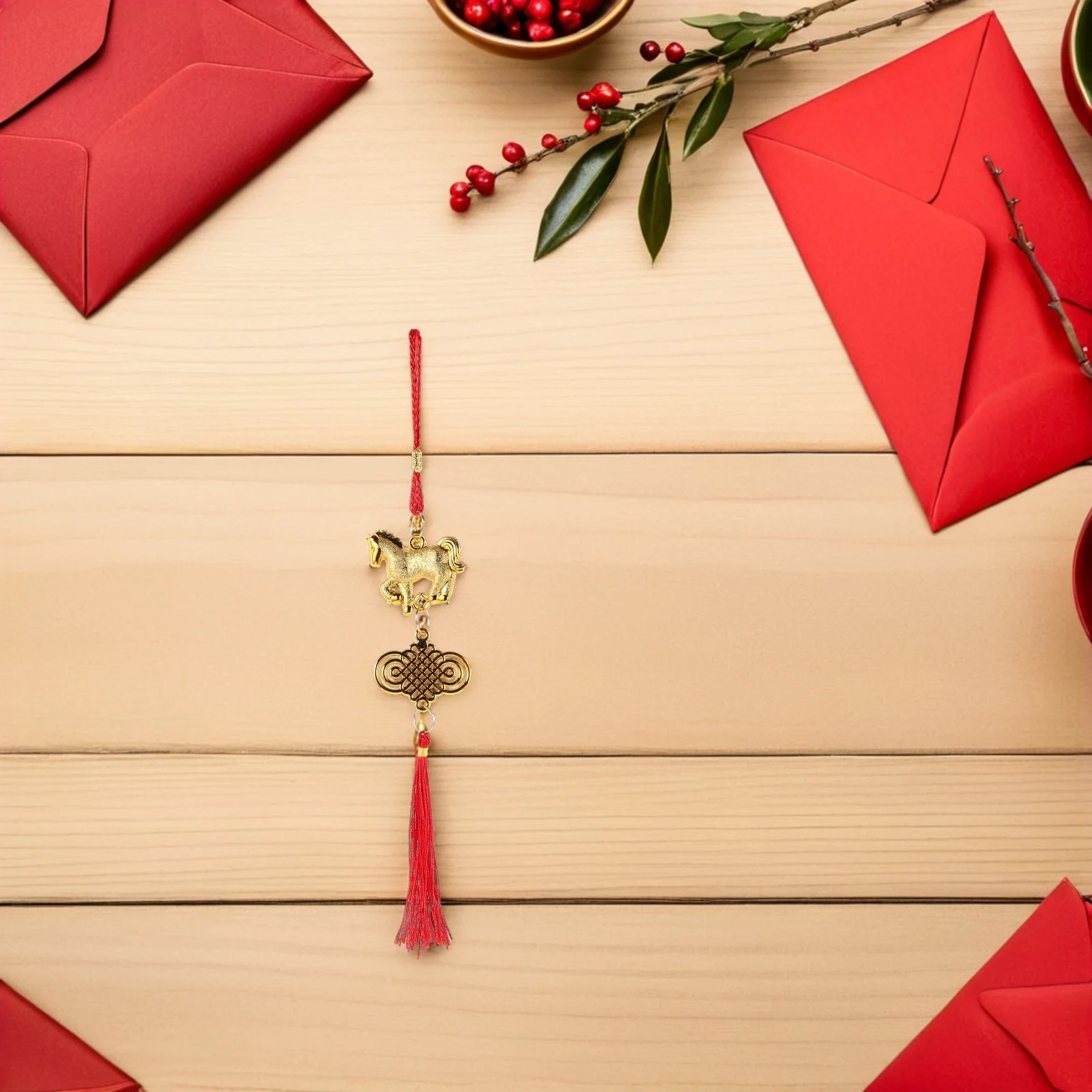 12 個の旧正月吊り下げペンダント 2026 馬年幸運のお守りタッセル装飾旧正月壁飾り良い