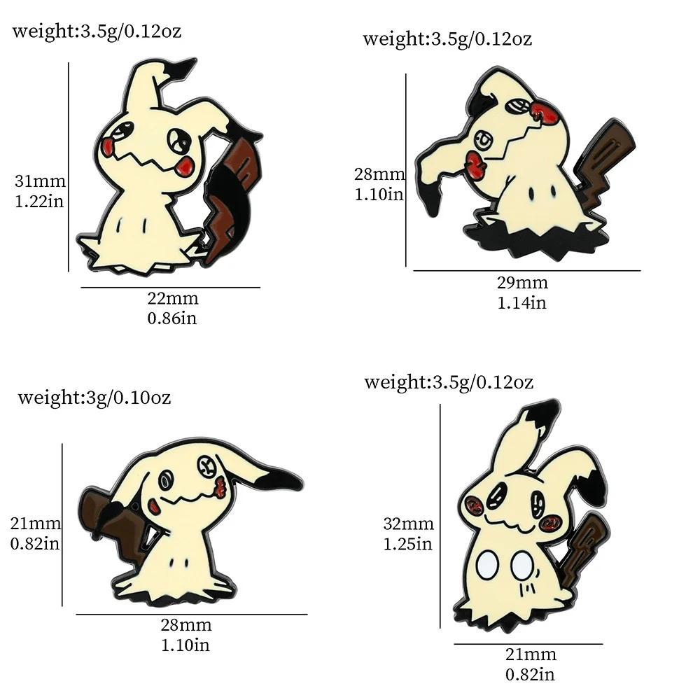 Mimikyu Pikachu Brooch Kawaii Anime Figure Mimikyu Enamel Pins for Backpack Badge Pins Accessories Gifts