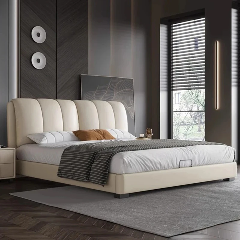 European Style White Bed Low Profile Girl Luxury Bedroom Bed Leather Small Unique Muebles Para Dormitorio Nordic Furniture