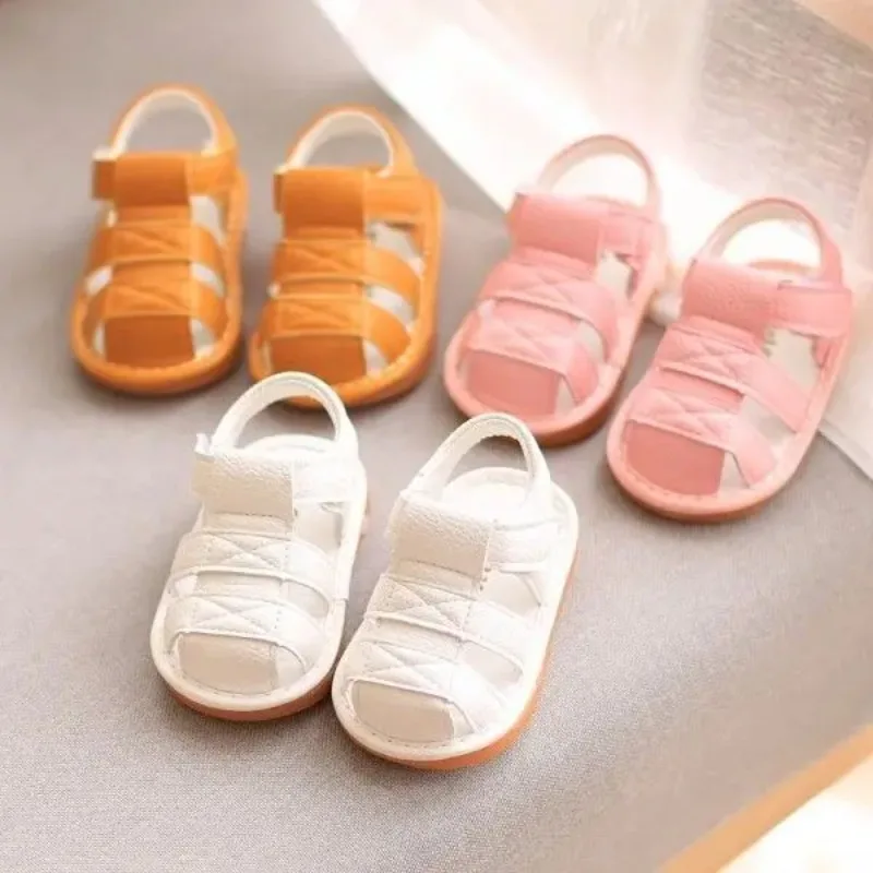 

Baby Sandals New Infant Baby Boy Girl Shoes Toddler Flats Summer Soft Rubber Sole Anti-Slip Crib Shoes First Walker 0-18Months