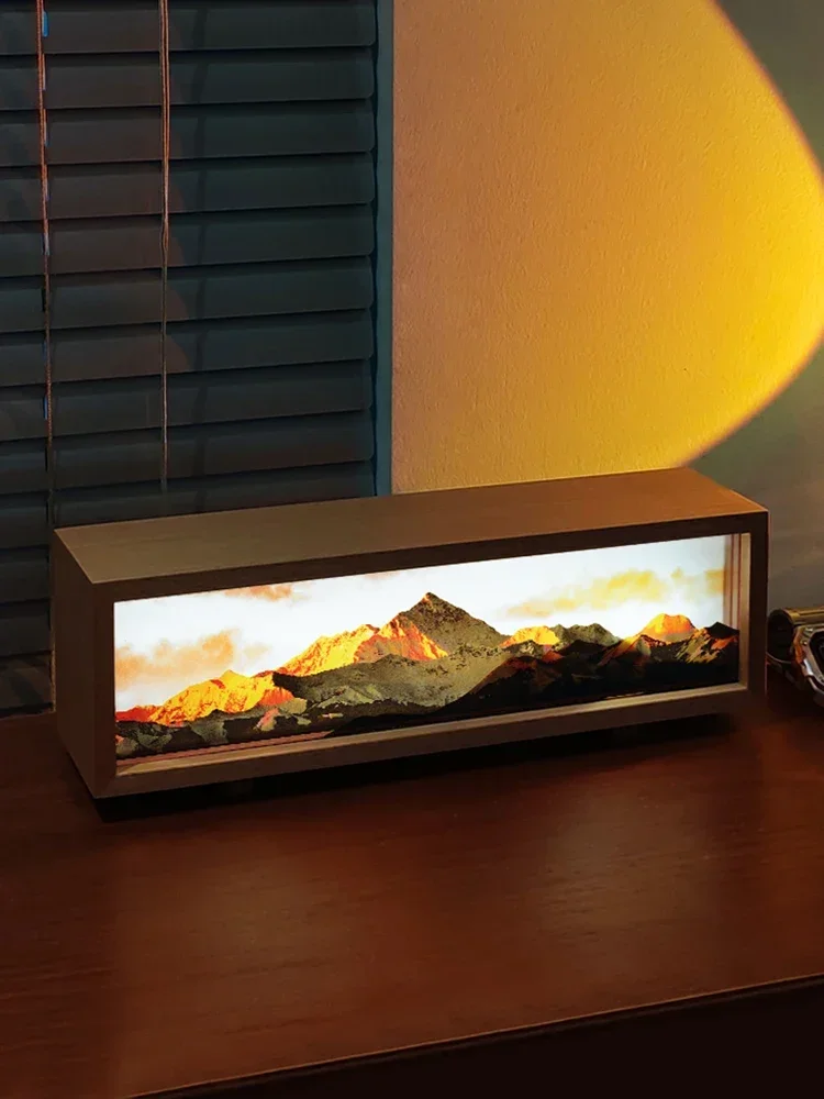

Mount Everest Rizhao Jinshan Creative Birthday Gift Atmosphere Bedside Lamp Charging Light Painting Desktop Night Light Ornament