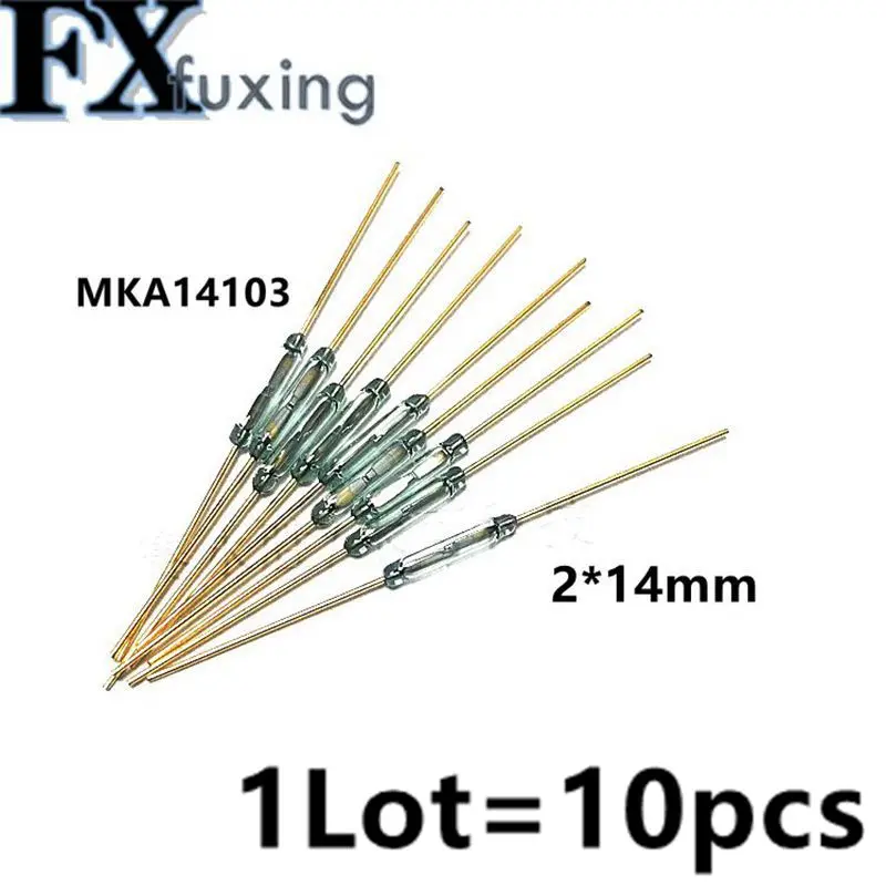

10PCS Reed switch MKA14103 Normally Open 2*14MM Gold Mka-14103 Magnetic Induction Switchs