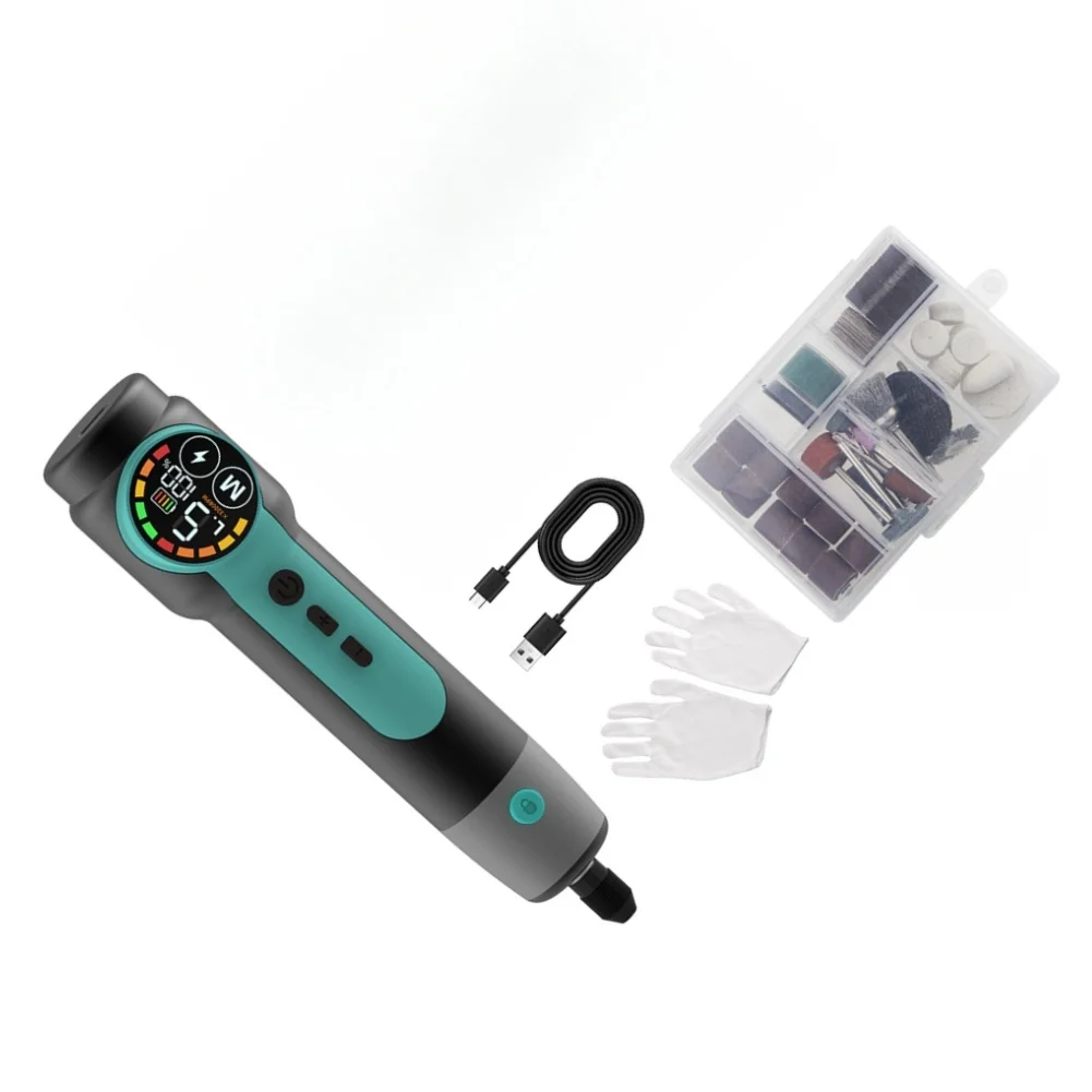 Electric Rotary Tool Kit With Digital Display USB Rechargeable For Mini Drill 105 Pcs Accessories Set For DIY Wood Metal