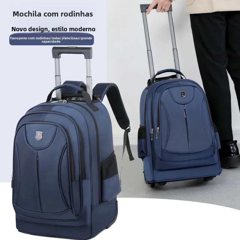 universal-wheel-suitcase-backpack-double-shoulder-travel-bag-women's-business-computer-bag-multi-functional-roll-on-luggage