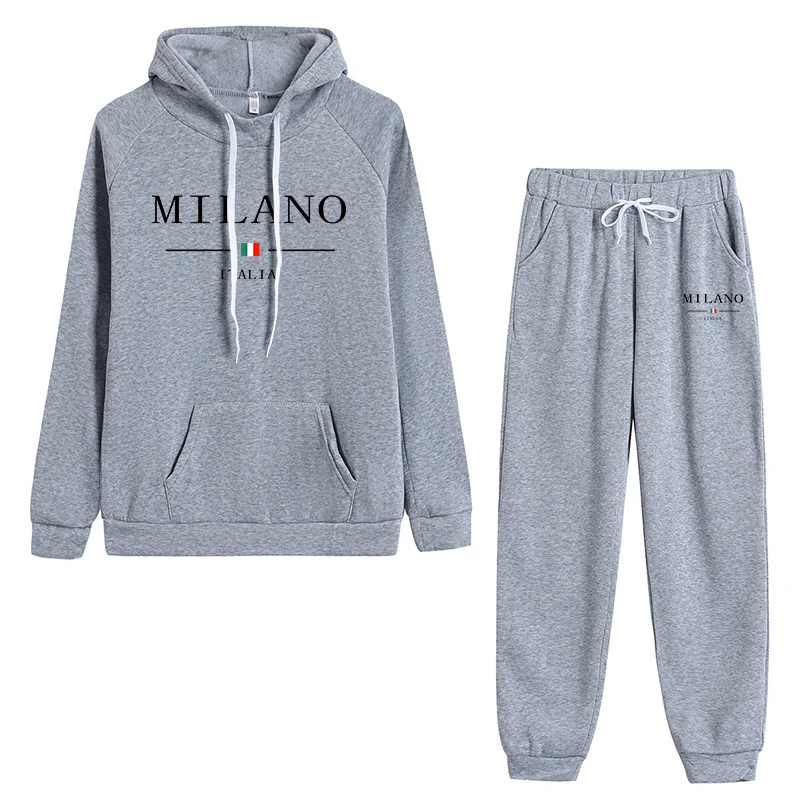 

High Quality Casual Fashion Comfortable Women Drawstring Hooded Suit Women's Tracksuit Daily Two Piece Set Pullover Single Pants