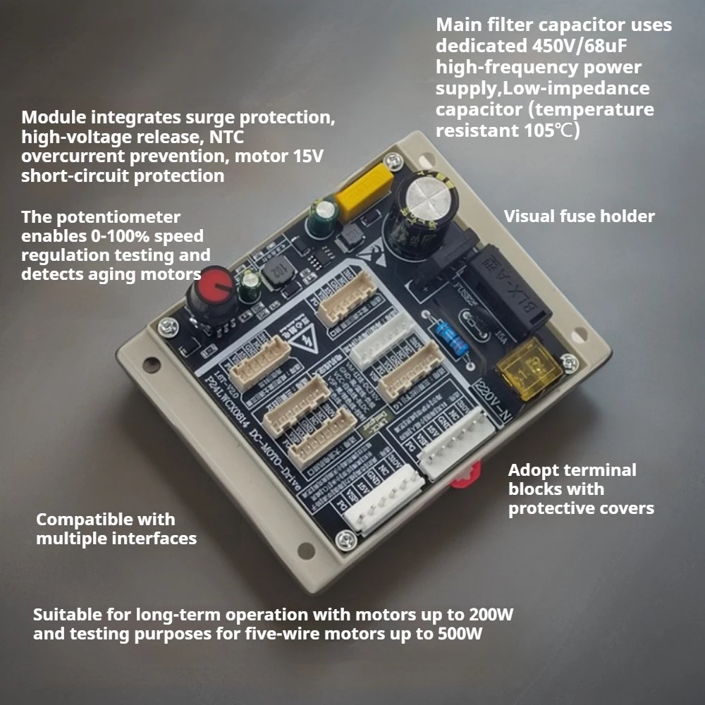 

Air Conditioner 5-wire DC Brushless Fan Motor Detector 110-220V Motor Driver Board Motor Test Board with Input Surge Protection