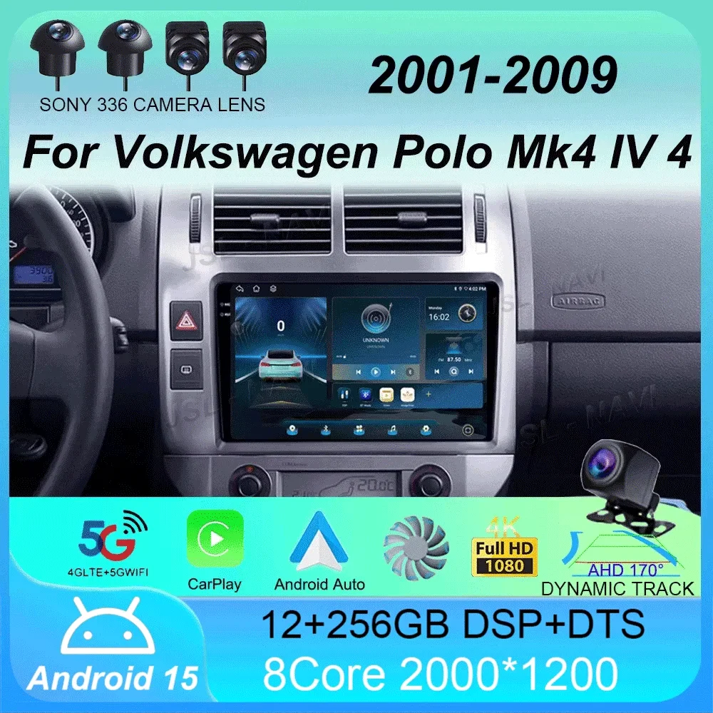 

Android 15 For Volkswagen Polo Mk4 IV 4 2001 - 2009 Car Radio Video Player Navigation stereo GPS No 2din 2 din dvd