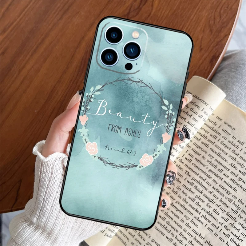 Christian Scripture Phone Case For iPhone 16 15 14 13 12 11 Pro Max 12 13 Mini X XR XS Max 6s 8 7 Plus Cover