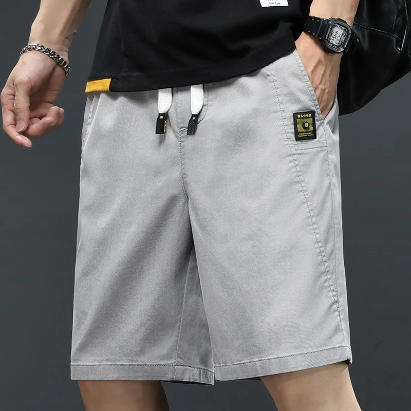 

Ice Silk Casual orts Men's Loose Thin G Sle Five-Quarter Pants Summer Faion Urban Workwear Straight Leg Cool Feeling
