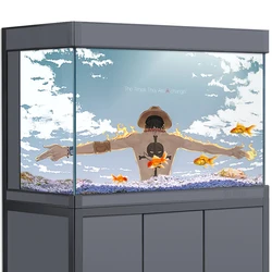 Aquarium Background 3D One Piece  Ace Anime  Manga HD Printing Wallpaper Fish Tank Reptile Habitat Decorations PVC