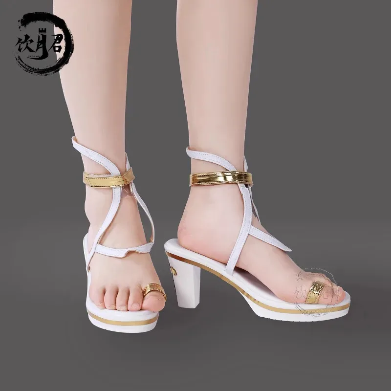 QQ28LQWuthering Waves Cartethyia Fleurdelys Cosplay Halloween Karnaval Sepatu Bot Modis Baru Sepatu Hak Pria dan Wanita