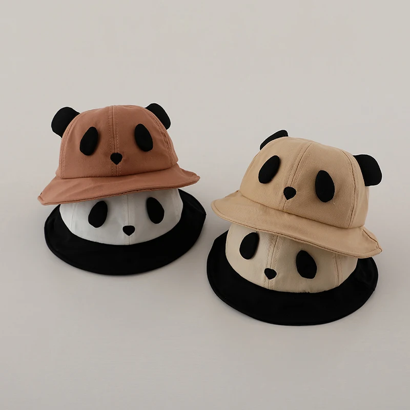 

Cute Baby Summer Hat With Ears Cartoon Panda Infant Boy Girl Bucket Hat Summer Outdoor Kids Toddler Sunshade Basin Cap