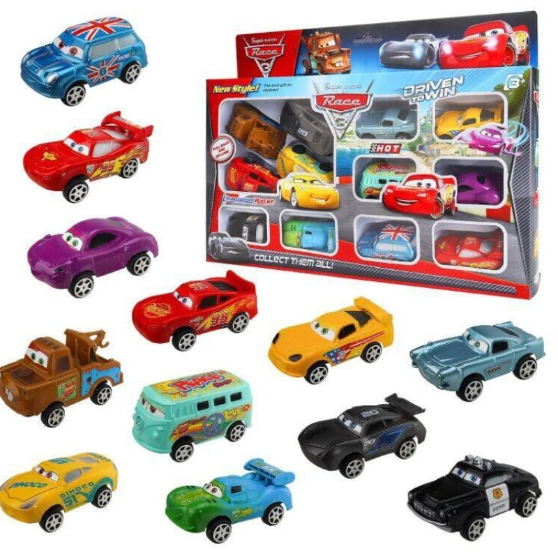 

12 шт./кор. игрушечный автомобиль Disney Pixar Back Force Lightning McQueen Jackson 6 см, модель Storm Mater, игрушки для детей, подарки на день рождения