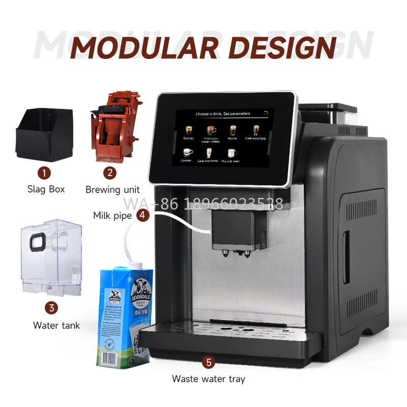 

Коммерческая кофемашина для эспрессо, профессиональная кофемашина, автоматическая кофемашина, полностью автоматический экран