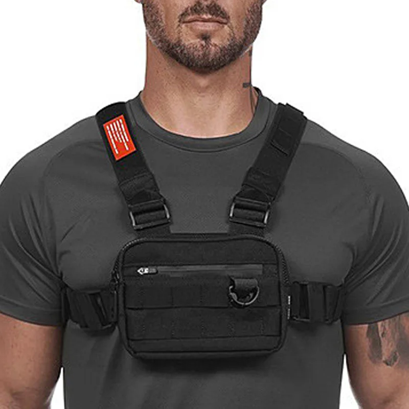 New Mens Chest Rig Hip-Hop Bag Casual Function Outdoor Style Chest Bag Small Tactical Vest Streetwear Male Saddlebag