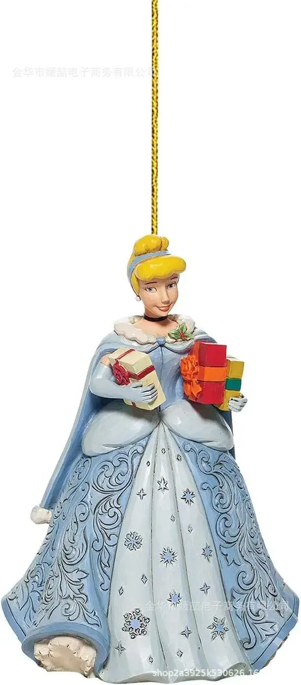 New Disney Princess Series Christmas Tree Ornaments Cinderella Snow White Mermaid Model Doll Toys Party Supplies Pendant