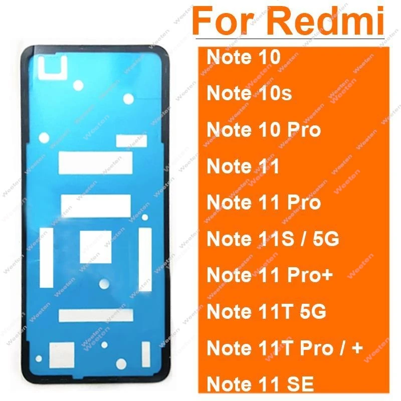 Autocollant adhésif de couverture de batterie pour porte arrière, ruban adhésif pour Xiaomi Note 10 11T Pro Plus Note 10 10S 11S 11SE 4G 5G