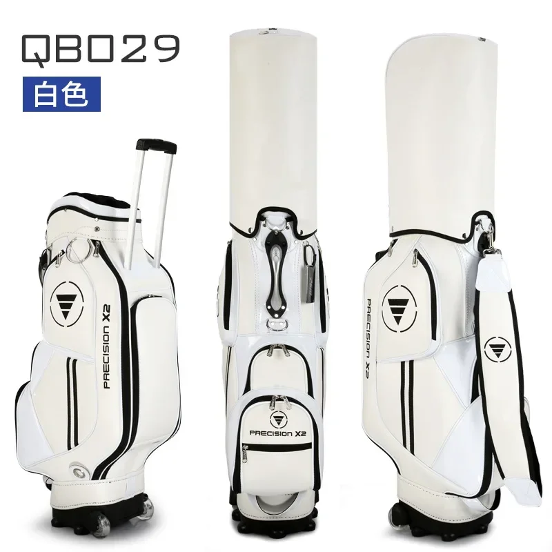 PGM Golf Standard Ball Bag Professional Leather PU Waterproof Golf Cart Club Airbag High Capacity Package With Wheel QB029 new