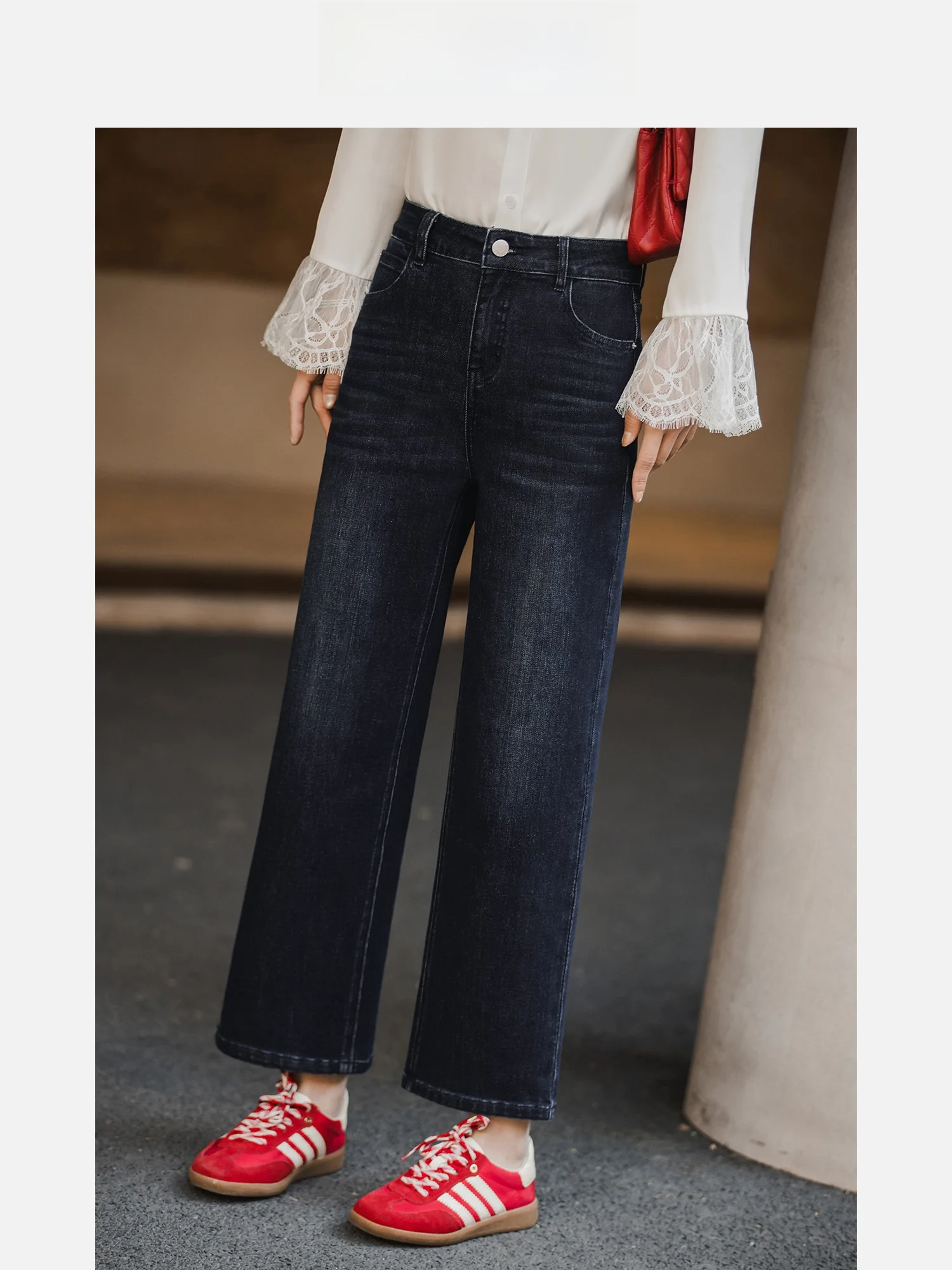 

High Waist Flared Jeans Women's ature Jeans Spring New Sle Slimming Nine Point Casual Brand Small Valley ain