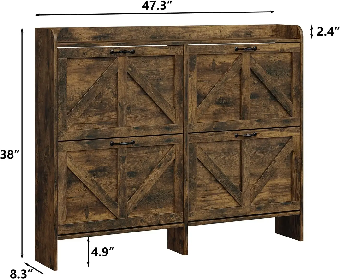 Shoe Storage Cabinet with 4 Flip Drawers, Freestanding Shoe Rank, Shoe Cabinet with Mental Legs for Entryway