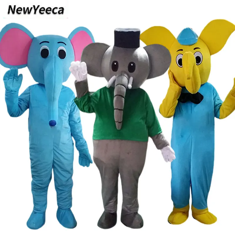 Elephant Mascot Cartoon Doll Cosplay Costume for Adult Man and Woman Christmas Activity Halloween Easter Birthday Anime Party