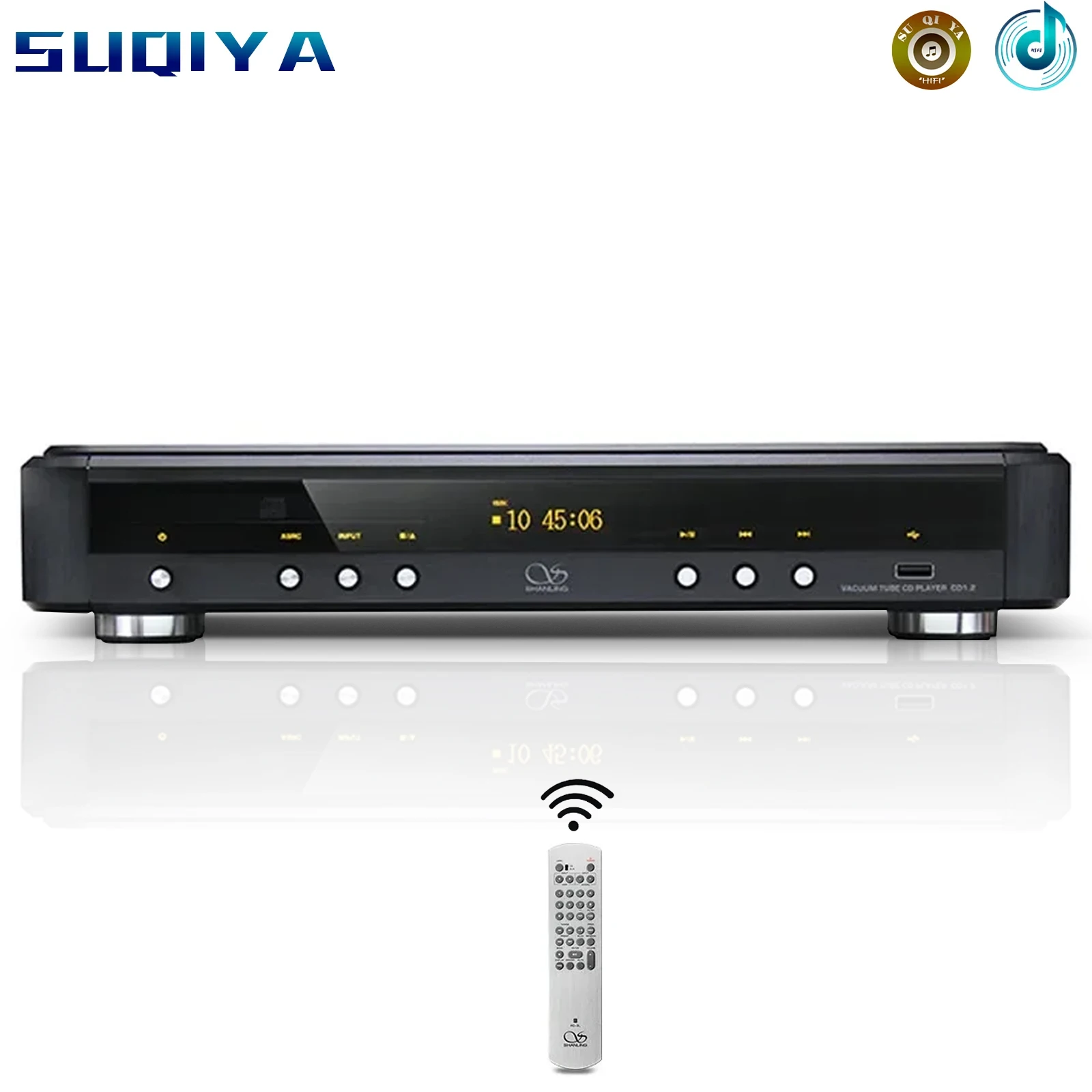 

CD1.2 Turntable CD Player 12AU7 Tube Amplifier HIFI USB CCM6631A DAC Decoder Media Reader Computer Sound Card